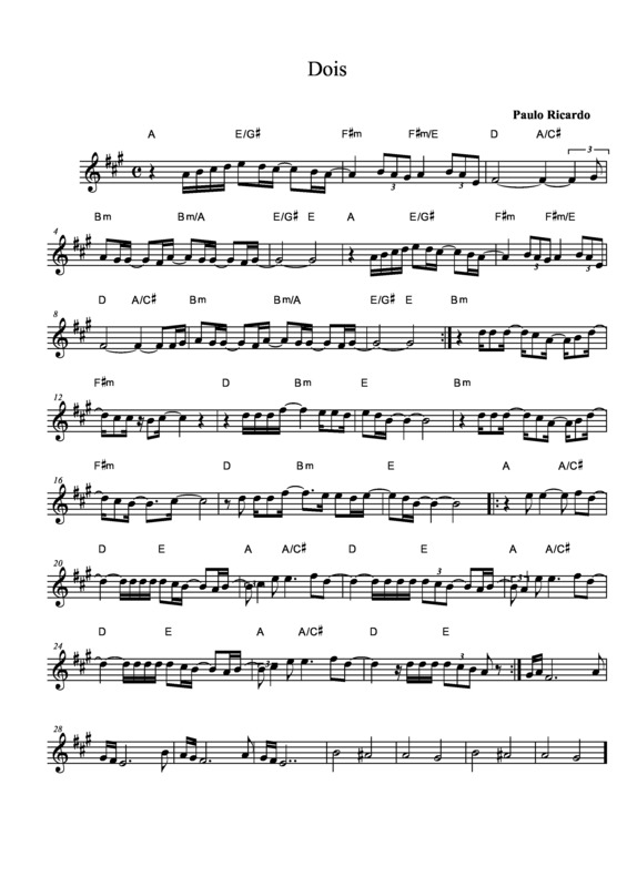 Partitura da música Dois v.4