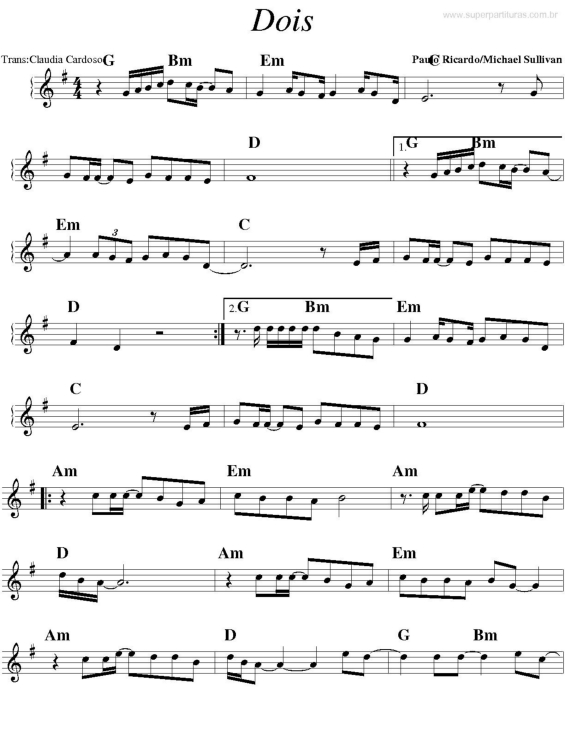 Partitura da música Dois