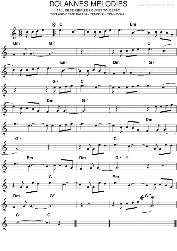 Partitura da música Dolannes Melodies