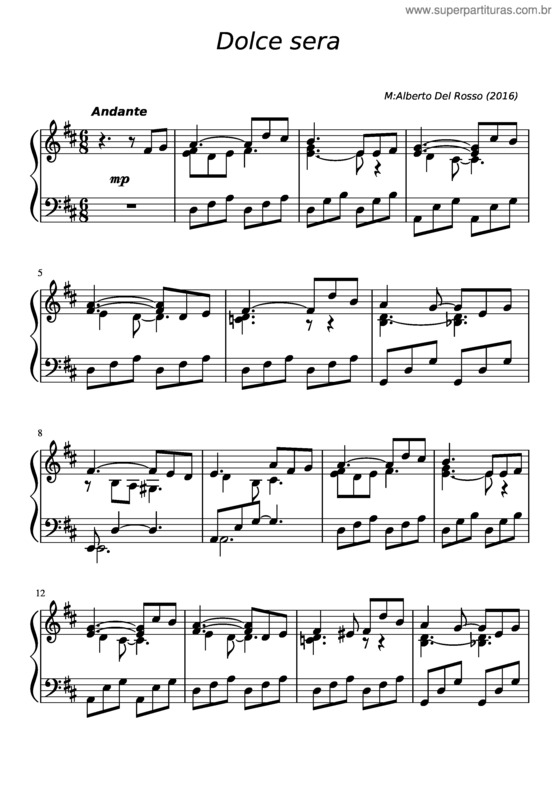 Partitura da música Dolce Sera
