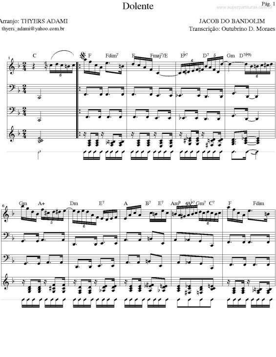 Partitura da música Dolente