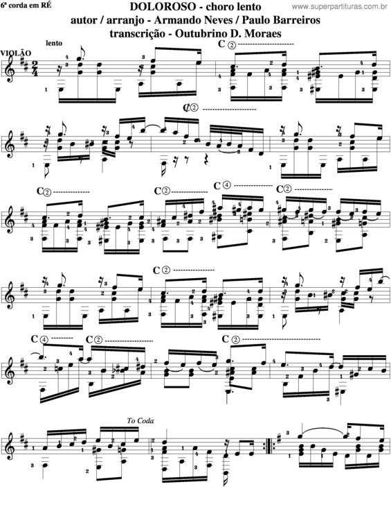 Partitura da música Doloroso