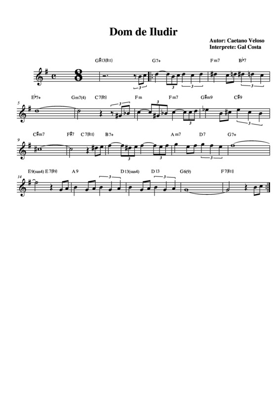 Partitura da música Dom de Iludir v.3
