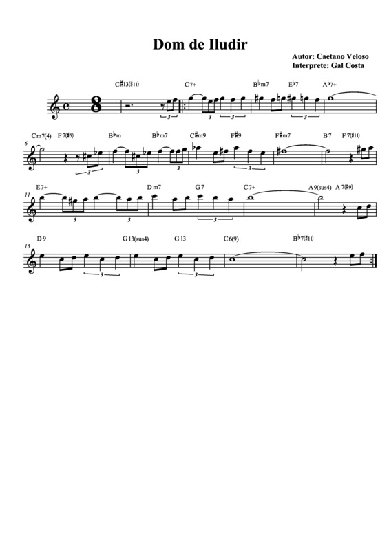 Partitura da música Dom de Iludir v.4