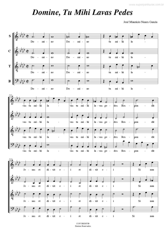 Partitura da música Domine, Tu Mihi Lavas Pedes