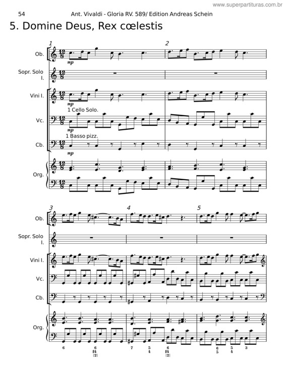 Partitura da música Domine Deus, Rex Cœlestis