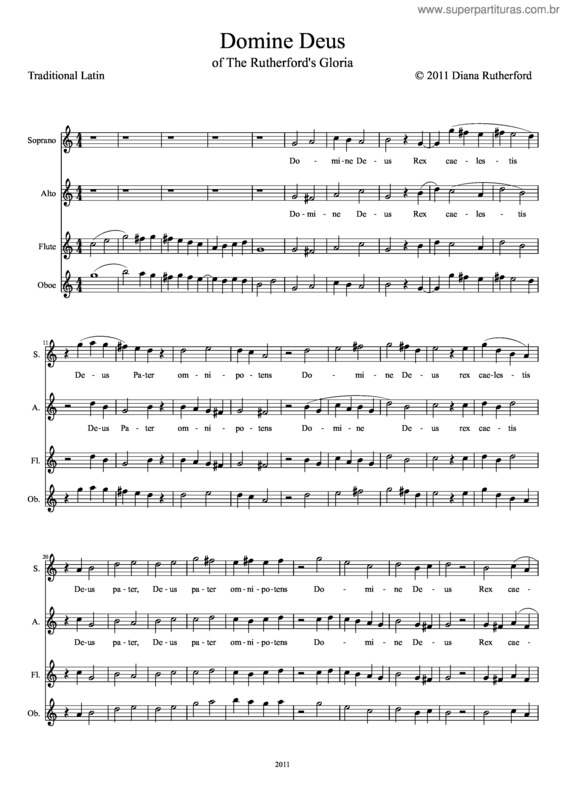 Partitura da música Dómine Deus Of The Rutherford`S Gloria