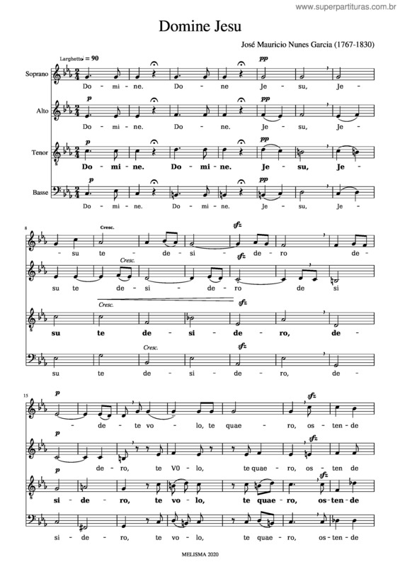 Partitura da música Domine Jesu Garcia