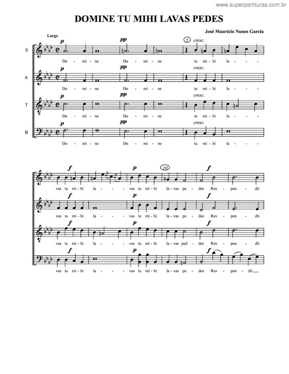 Partitura da música Domine tu mihi lavas pedes