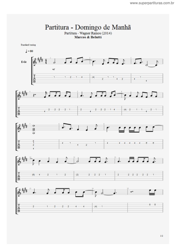 Partitura da música Domingo De Manhã