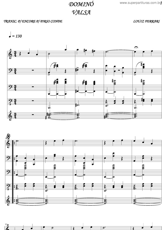Partitura da música Dominó v.2