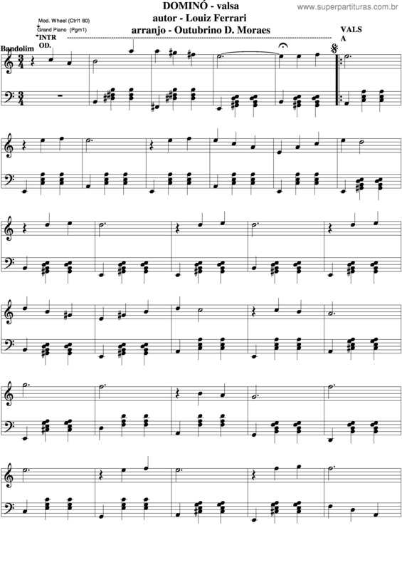 Partitura da música Dominó v.5