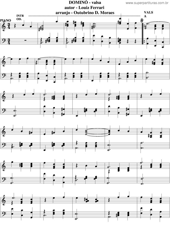 Partitura da música Dominó v.6