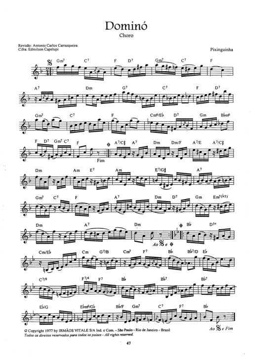 Partitura da música Dominó v.9