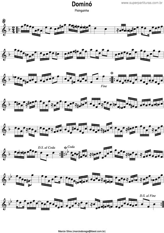 Partitura da música Dominó