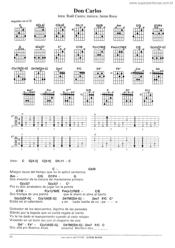 Partitura da música Don Carlos