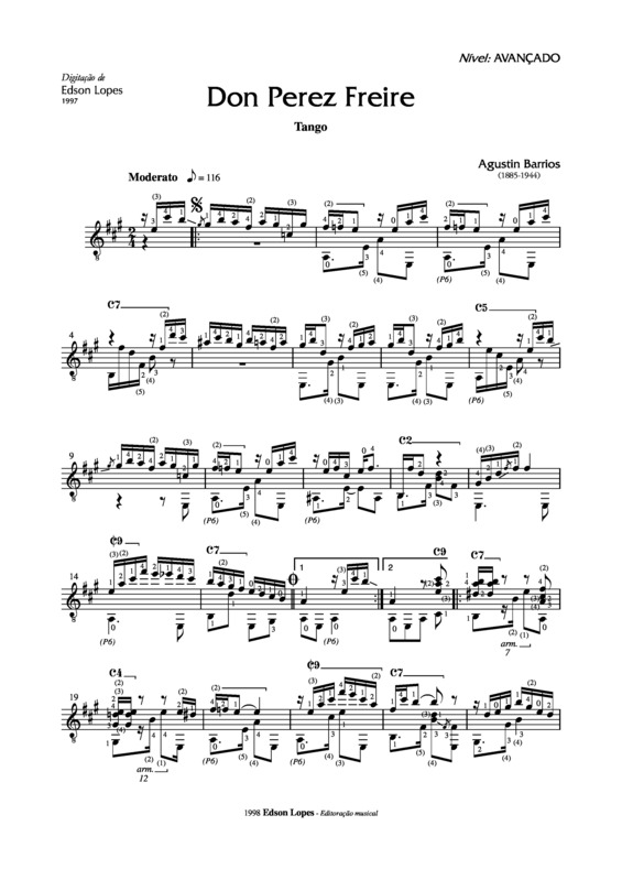 Partitura da música Don Perez Freire v.2