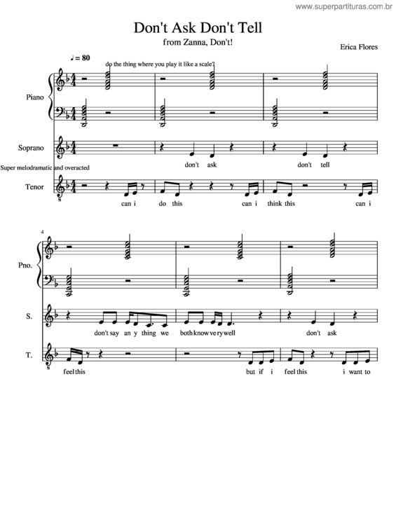 Partitura da música Don`T Ask Don`T Tell