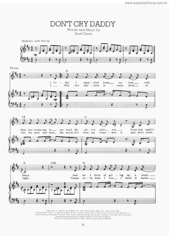 Partitura da música Don`t cry daddy