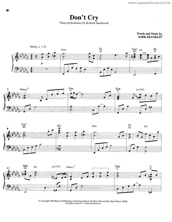 Partitura da música Don`t Cry v.4