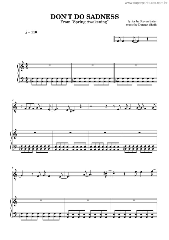 Partitura da música Don`T Do Sadness