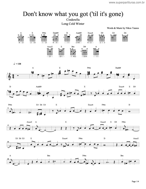 Partitura da música Don`t Know What You Got