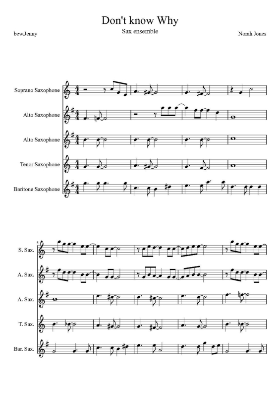 Partitura da música Don`t Know Why v.3