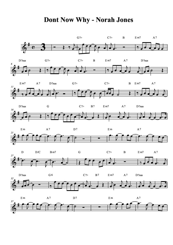 Partitura da música Don´t Know Why v.6