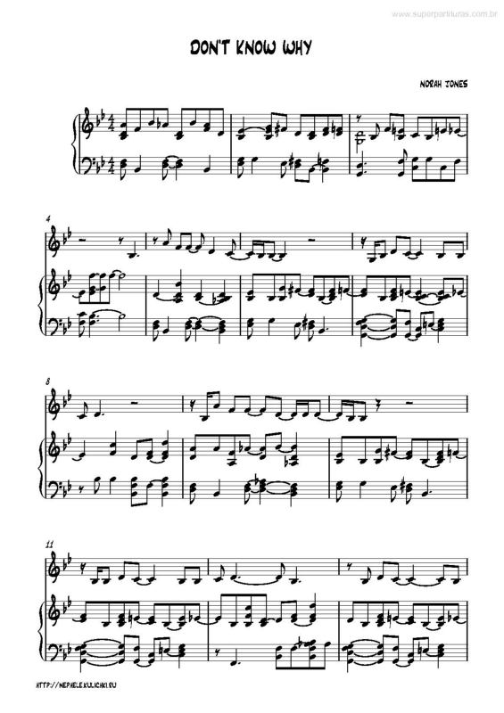 Partitura da música Don`t Know Why