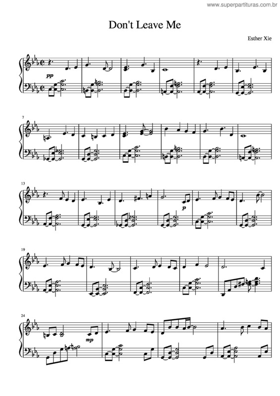 Partitura da música Don T Leave Me C v.2