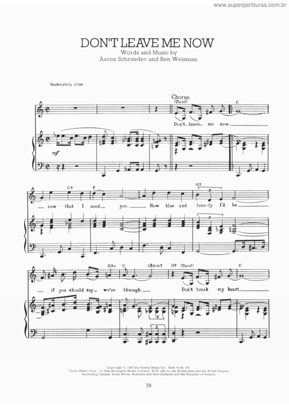 Partitura da música Don`t leave me now v.2