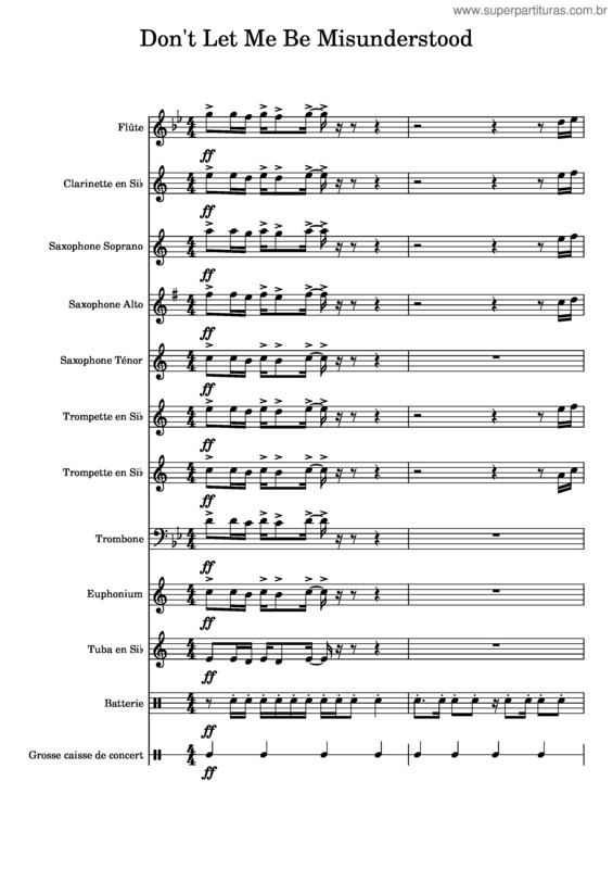 Partitura da música Don`T Let Me Be Misunderstood –  Bennie Benjamin, Gloria Caldwell E Sol Marcus