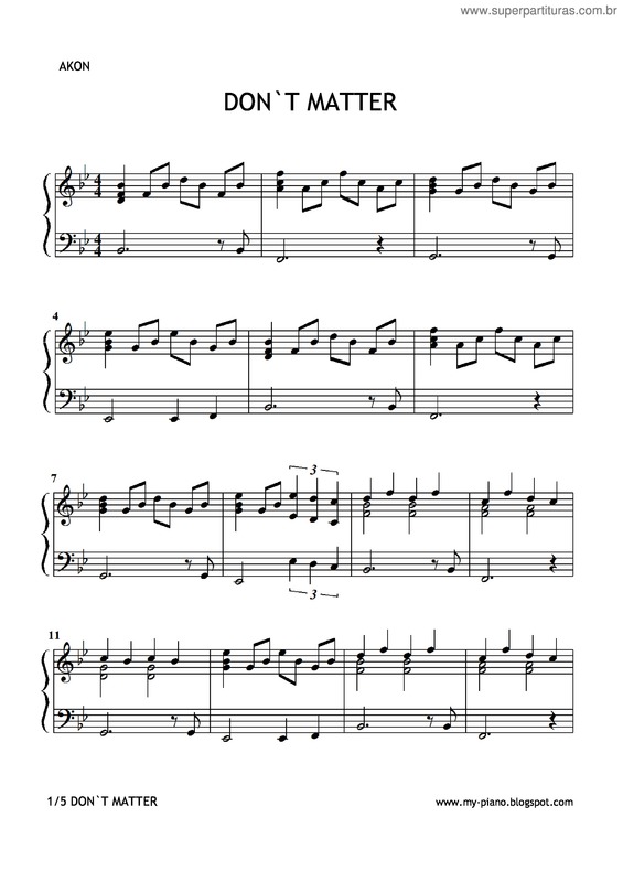 Partitura da música Don`t Matter v.2