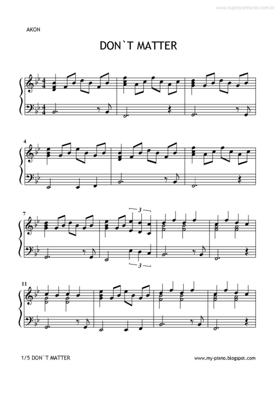 Partitura da música Don`t Matter