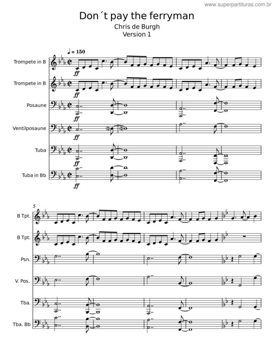 Partitura da música Don`T Pay The Ferryman – Chris De Burgh