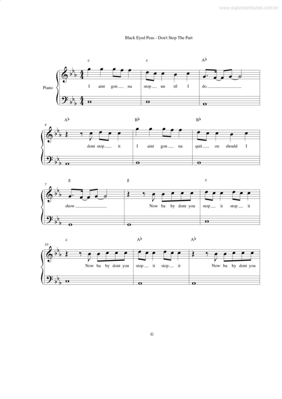 Partitura da música Don`t Stop the Party