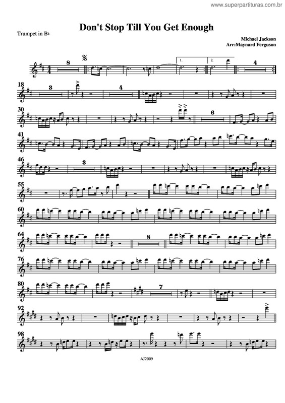 Partitura da música Don't Stop Till You Get Enough