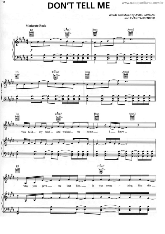 Partitura da música Don`t Tell Me v.3