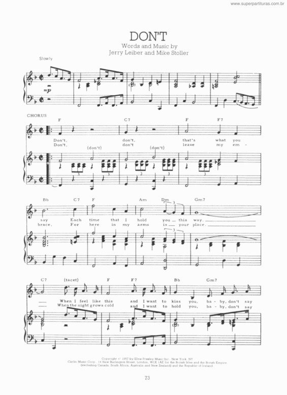 Partitura da música Don`t v.2