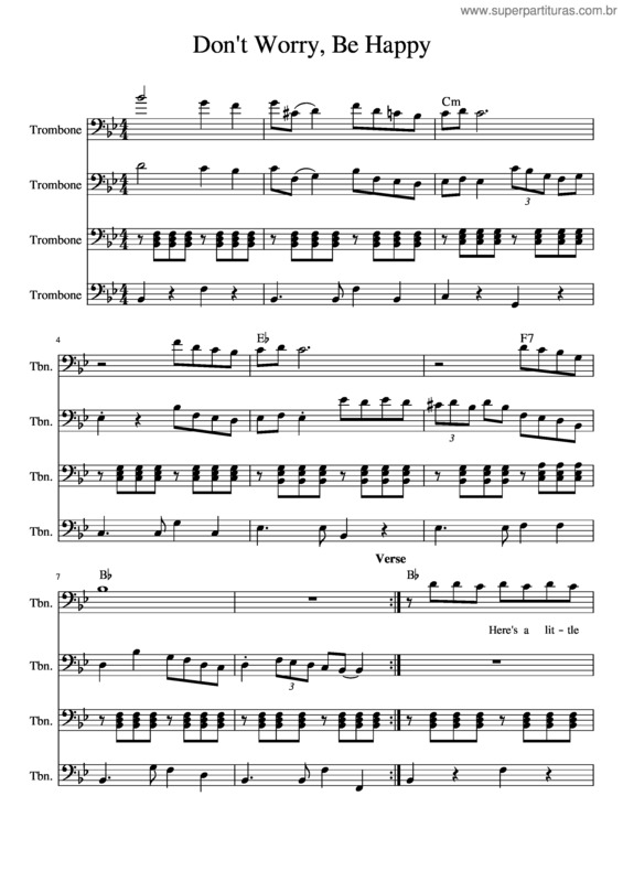 Partitura da música Don`T Worry, Be Happy v.5