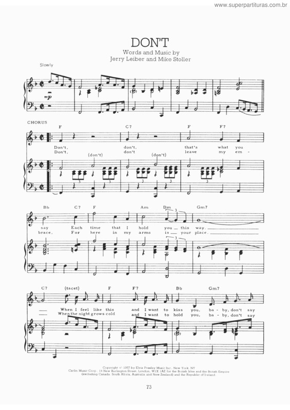 Partitura da música Don`t