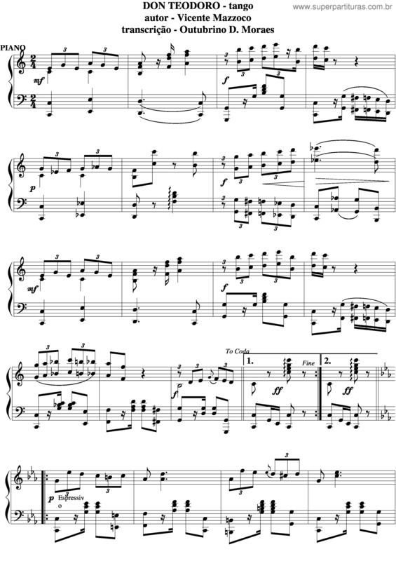 Partitura da música Don Teodoro