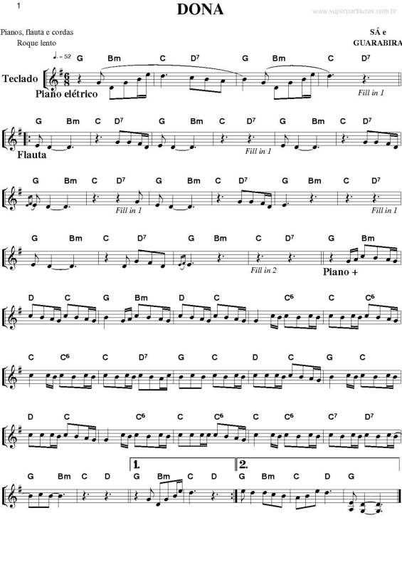 Partitura da música Dona