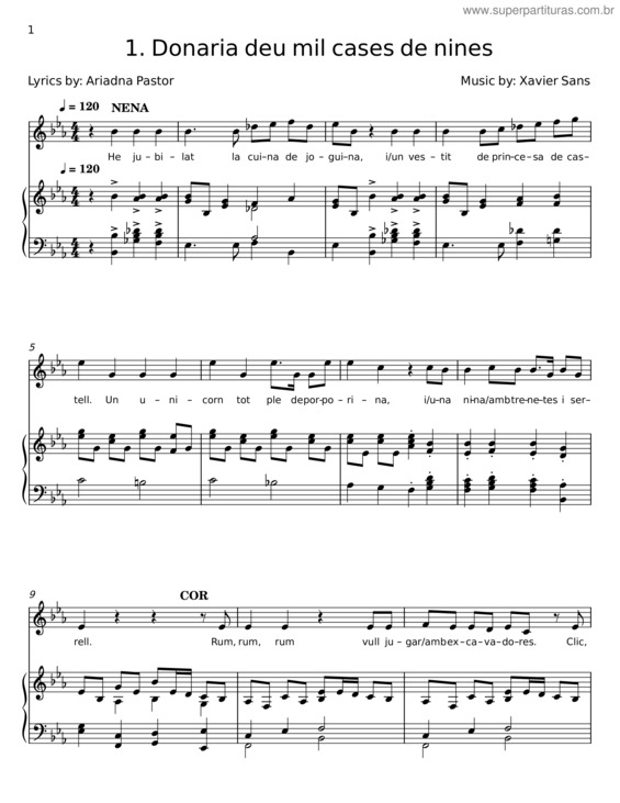 Partitura da música Donaria Deu Mil Cases De Nines