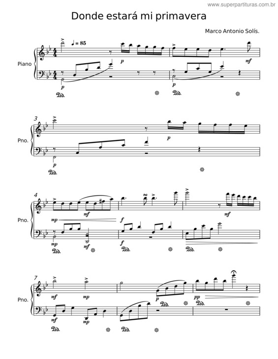 Partitura da música Donde Estará Mi Primavera – Marco Antonio Solís v.2