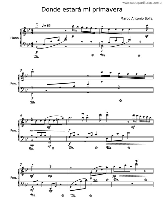 Partitura da música Donde Estará Mi Primavera – Marco Antonio Solís