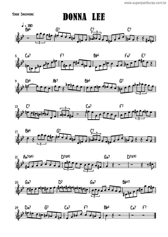 Partitura da música Donna Lee v.2