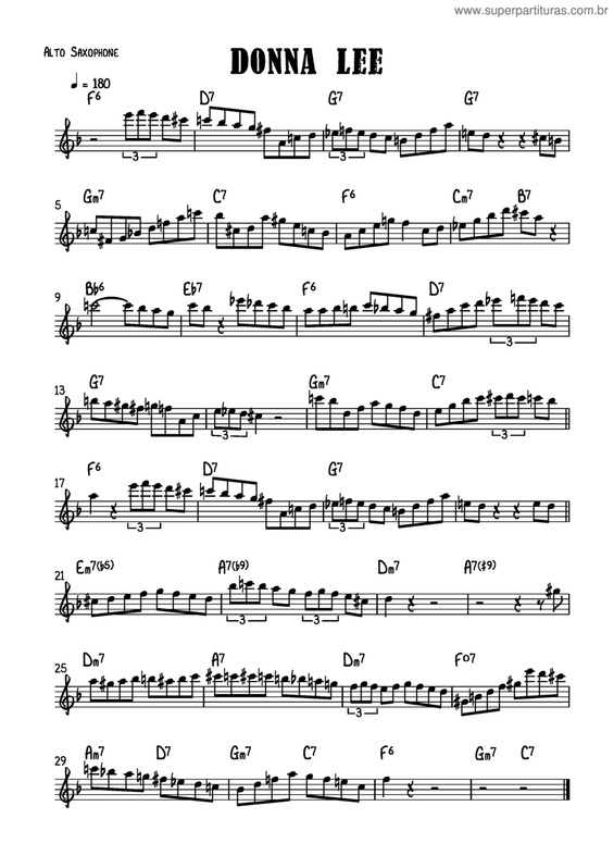 Partitura da música Donna Lee v.3