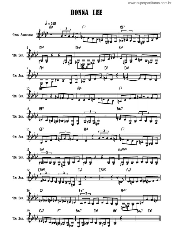 Partitura da música Donna Lee v.4