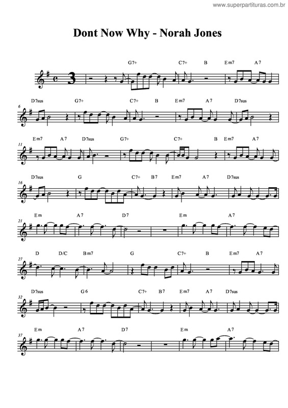 Partitura da música Dont Now Why v.2